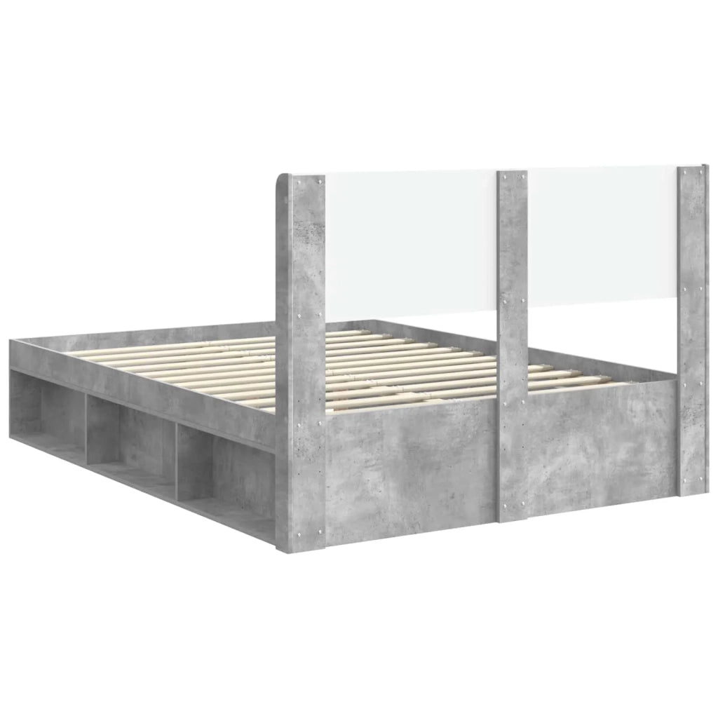 Struttura del letto con stoccaggio e testata Grigio Cemento 3414222