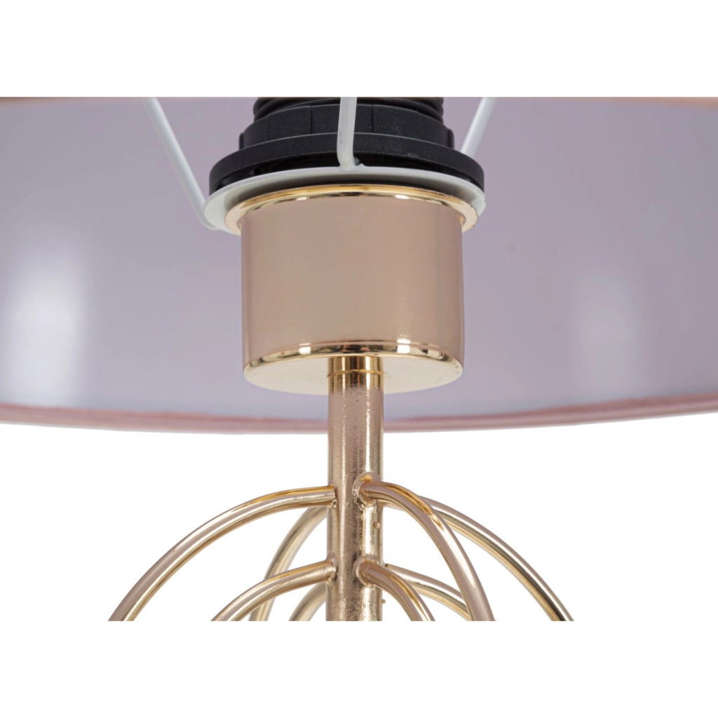 Lampada da Tavolo VKH138, Rosa, Metallo, 33x33x64 cm