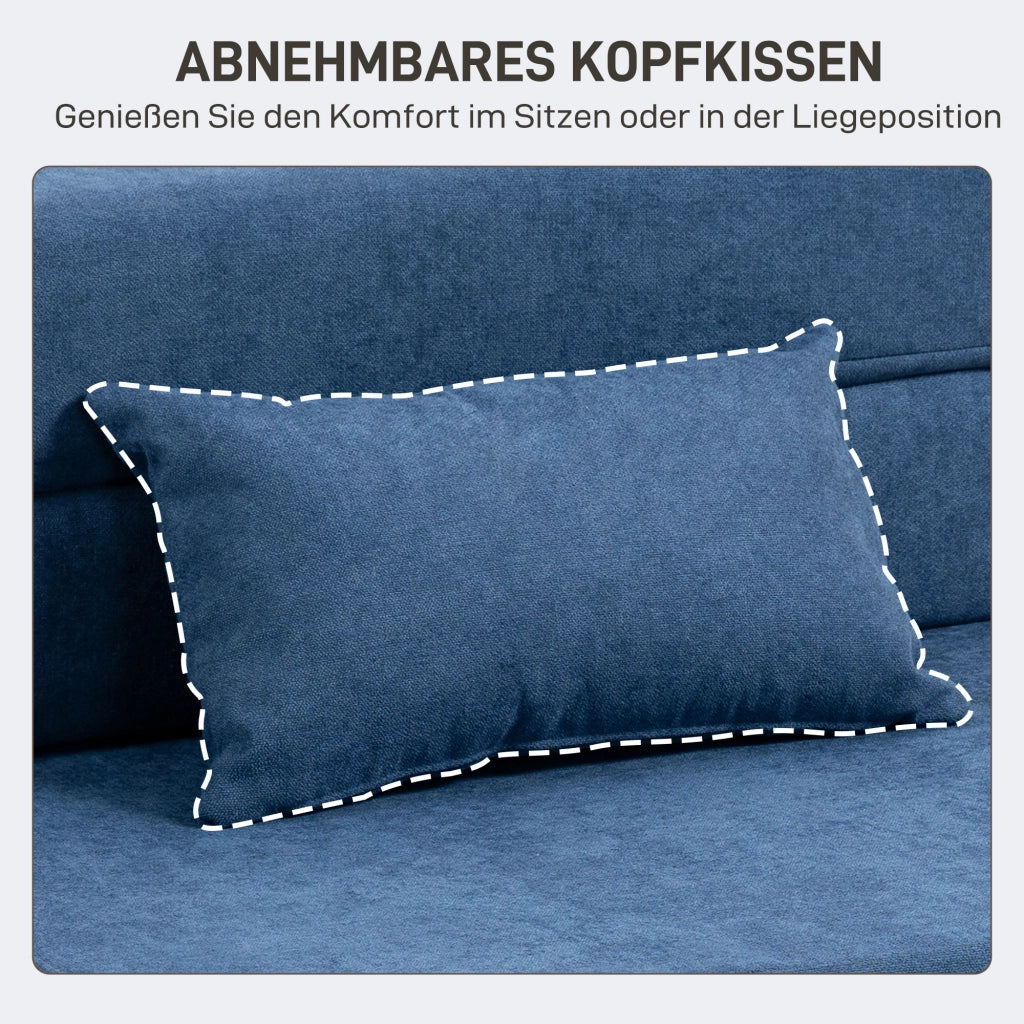 Divano letto imbottito ¨C Minimal ¨C blu scuro
