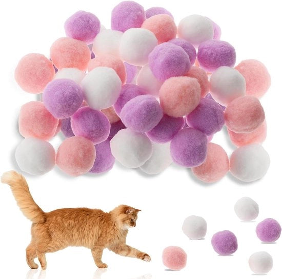 30 pezzi di palline per gatti morbide 3cm con palloncino per addestramento interattivo per gatti indoor/outdoor - colore C