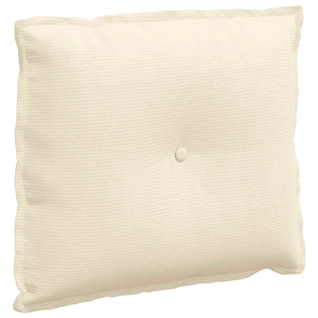 Cuscino per Schiena Crema 60 x 50 cm Tessuto in Cords 42014695
