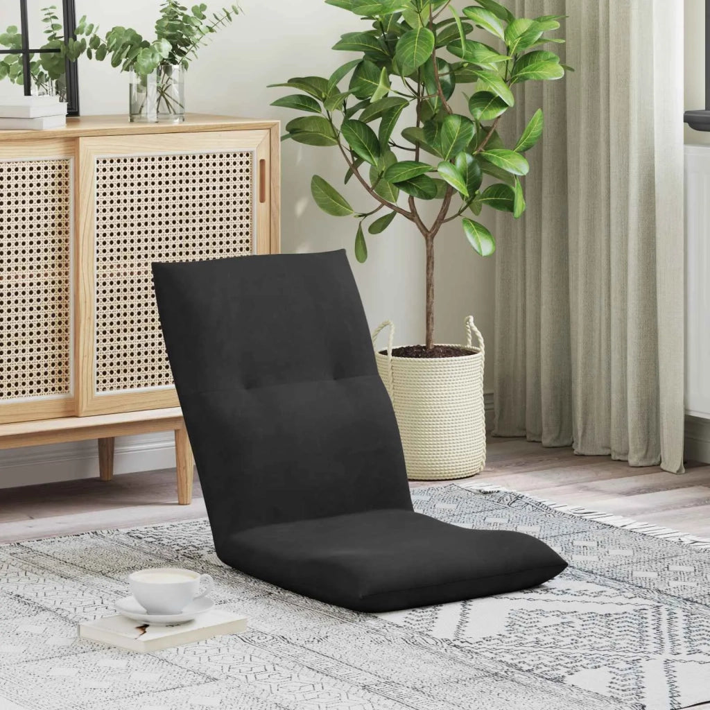 Sedia da Pavimento Nero 46 x 50 x 61 cm Velluto 42028179