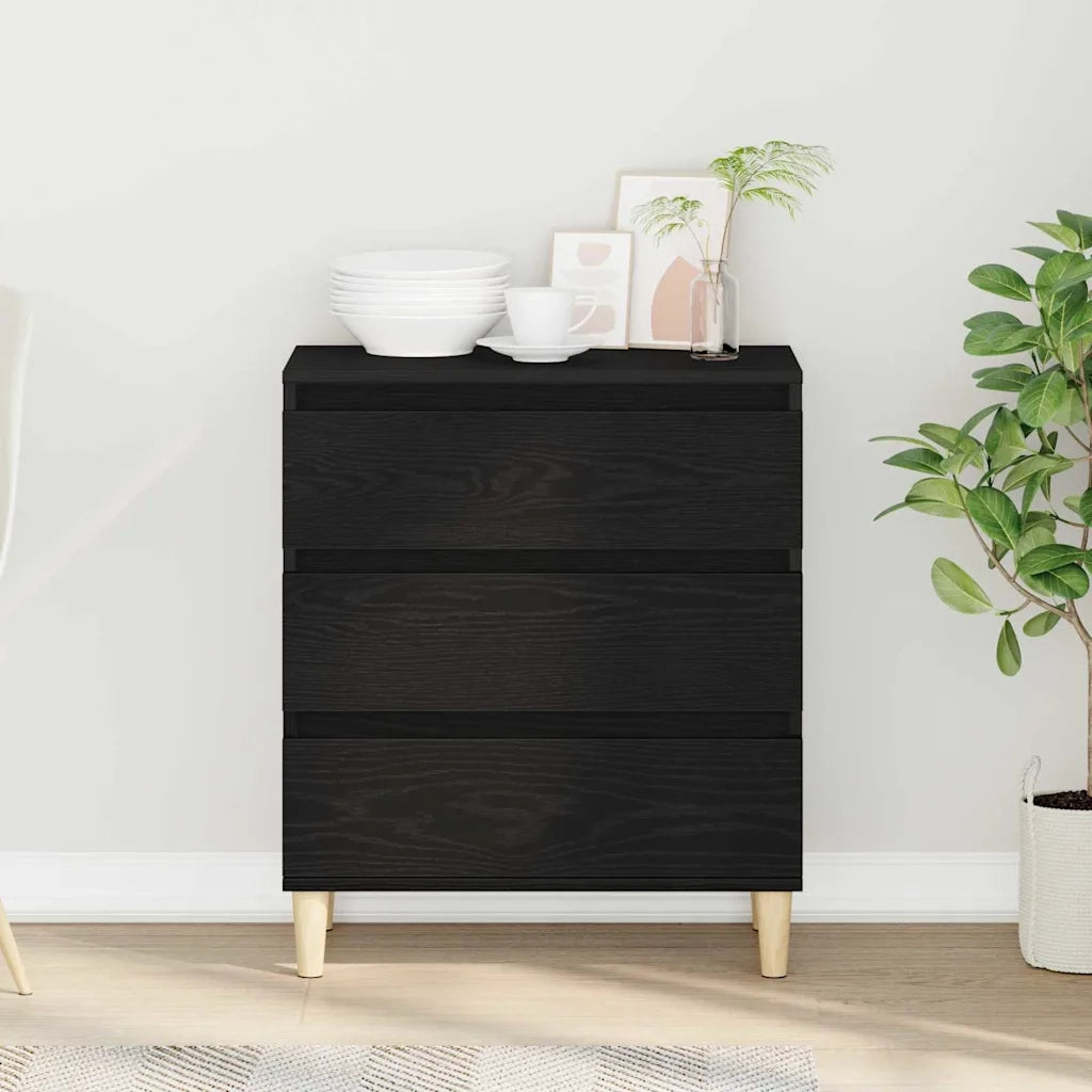 Credenza Rovere Nero 60 x 35 x 70 cm Legno multistrato 862595