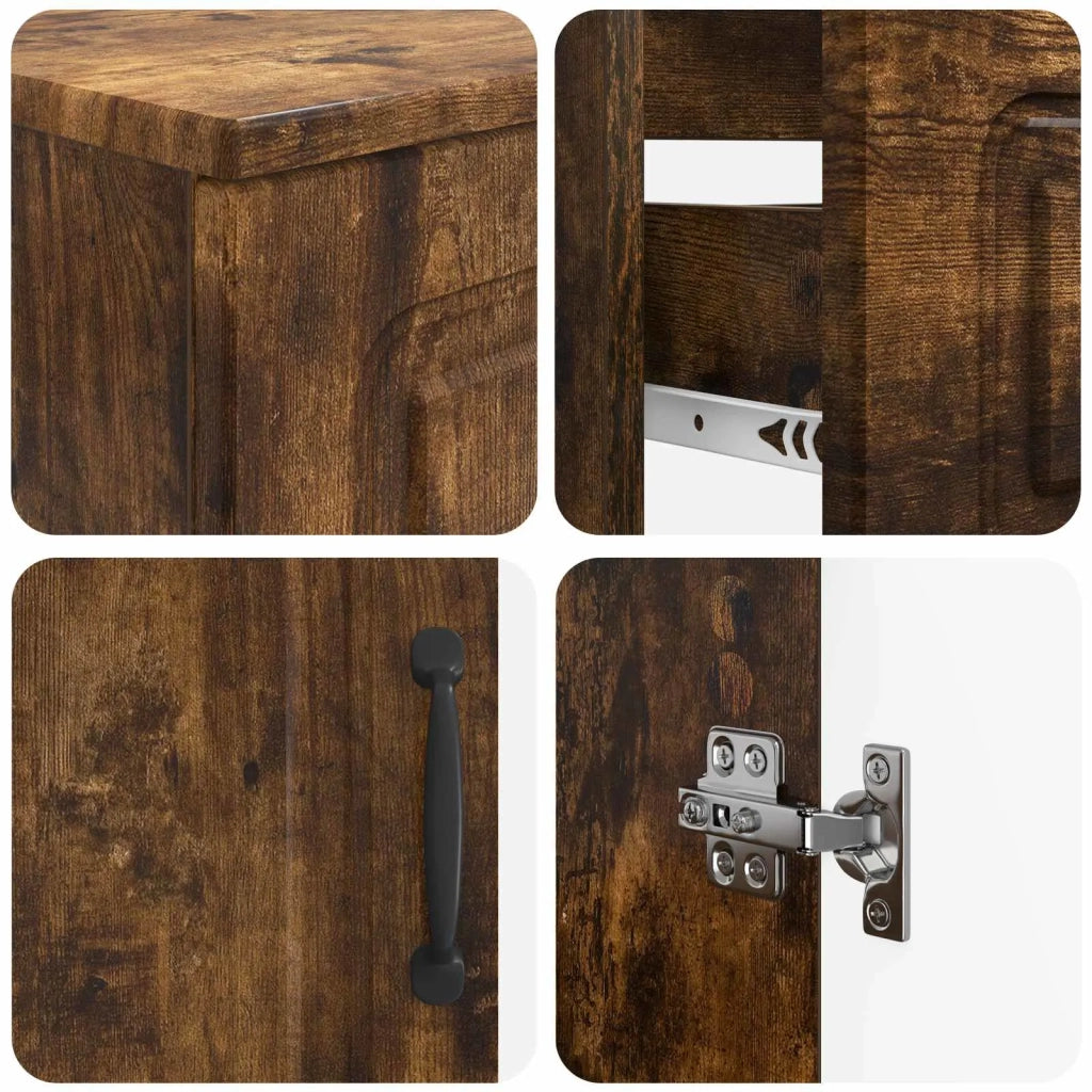 Set di Armadi da Bagno da 2 Pezzi UTRECHT Rovere Fumo 3418058