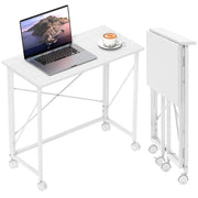 Scrivania pieghevole per computer con ruote ¨C Minimal ¨C bianco 80x40 cm