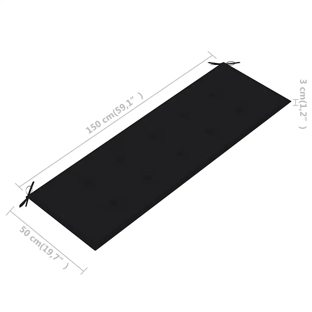 Panchina da Giardino 3 Posti e Cuscino 150cm Massello Eucalipto 3061003