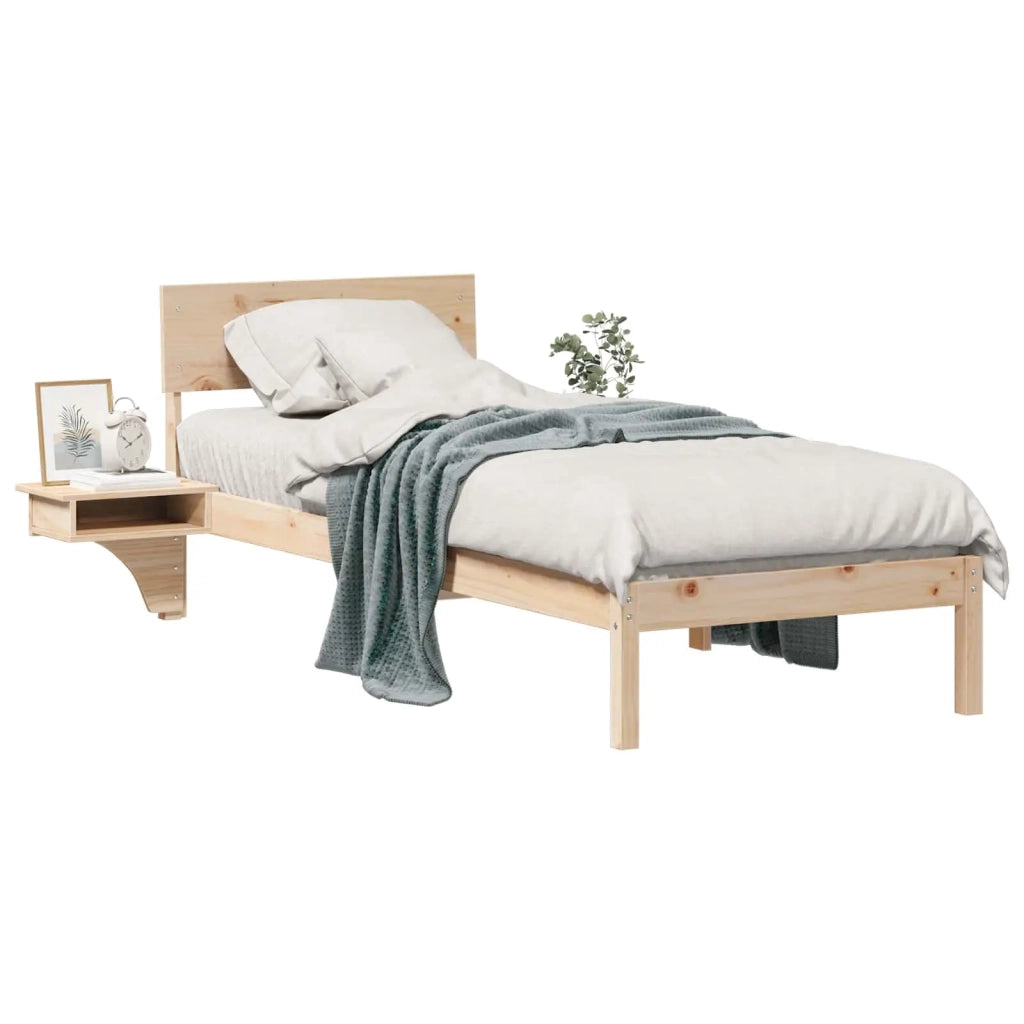 Struttura del letto Marrone 75 x 190 cm Pino massello 873472