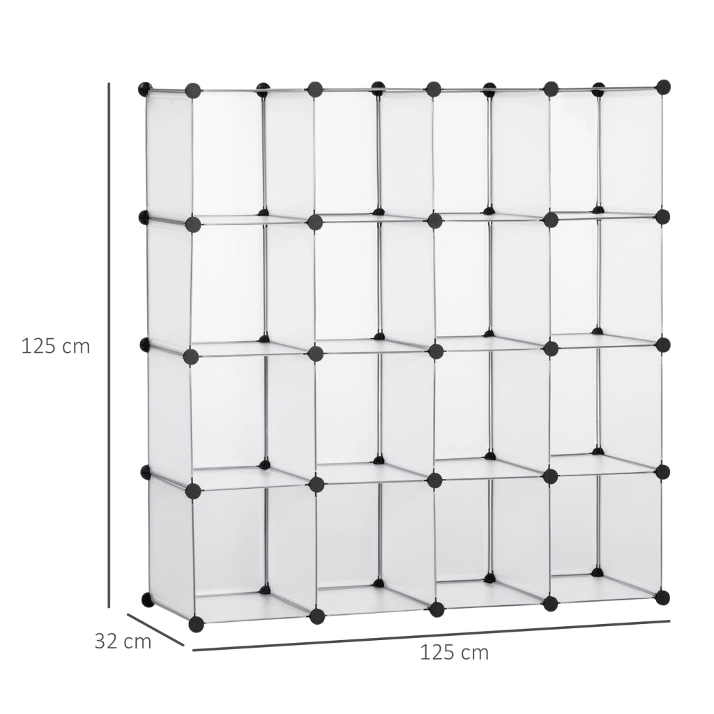 Sistema scaffali modulare con 16 cubi ¨C Minimal ¨C Nero e bianco 80x30x24 cm