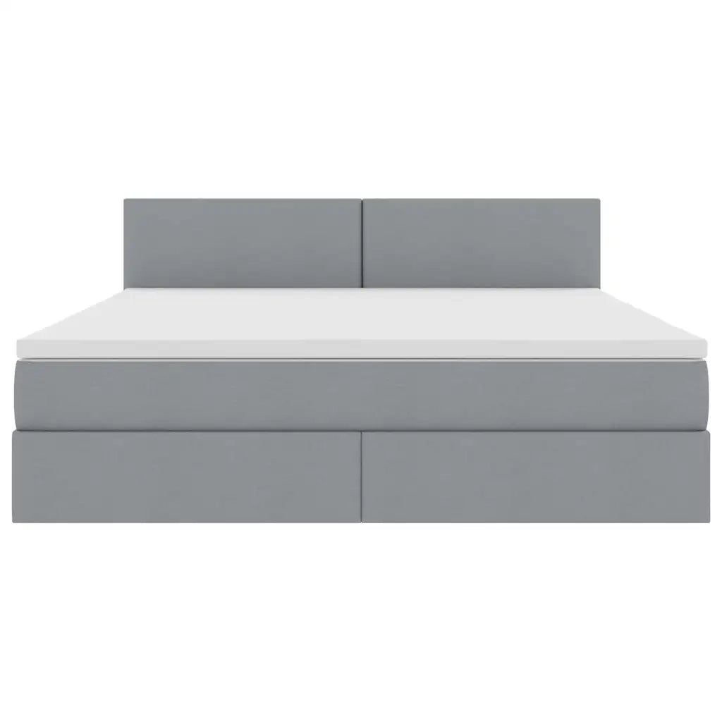 Letto con contenitore e materasso Grigio chiaro 180 x 200 cm