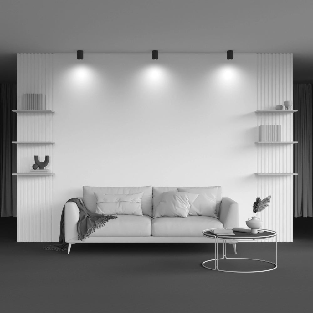 Maytoni plafoniera Atom nera GU10 50W 1 luce alluminio