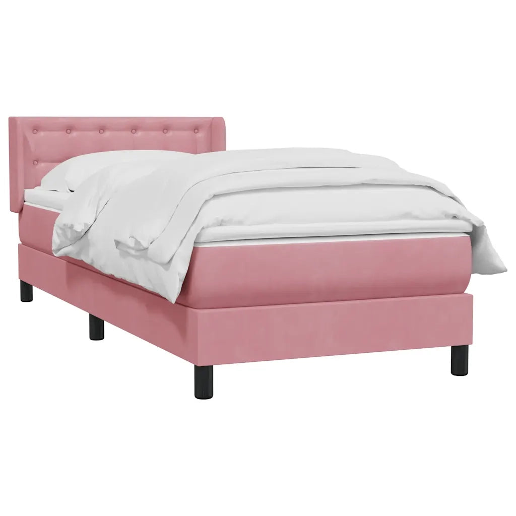Giroletto a Molle con Materasso Rosa 80x220 cm Velluto 3318476