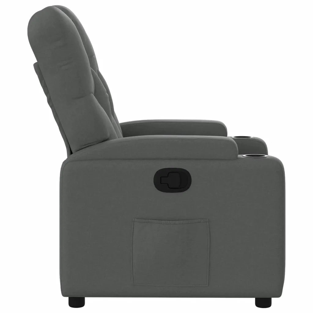 Poltrona reclinabile in tessuto grigio scuro 372480