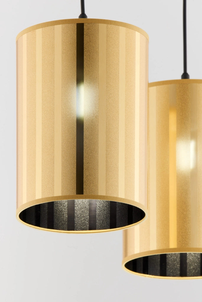 Lampada sospesa moderna nera/ottone 2xE27 Cortina Jupiter