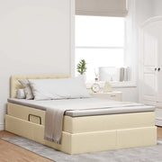 Letto con contenitore e materasso Crema 120 x 200 cm
