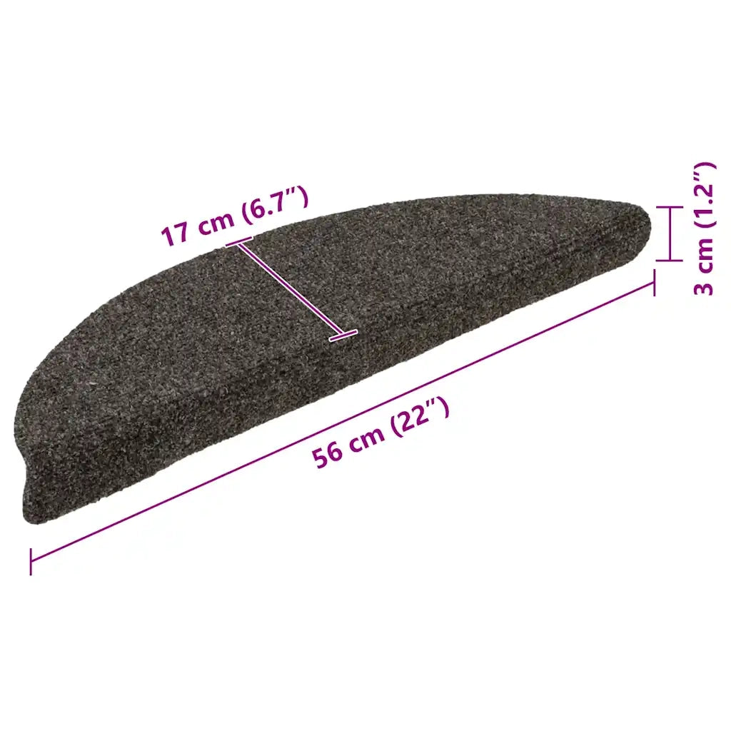 Tappetini per scale autoadesivi 20 pz 56x17x3 cm antracite semicircolari 3365675