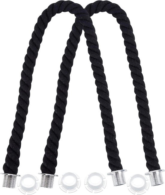 Due pezzi di manico di sostituzione per borse a mano in plastica con inserto in pelle nera, fine a capo in plastica, accessori per borse, sostituzione per borse a mano in tela.