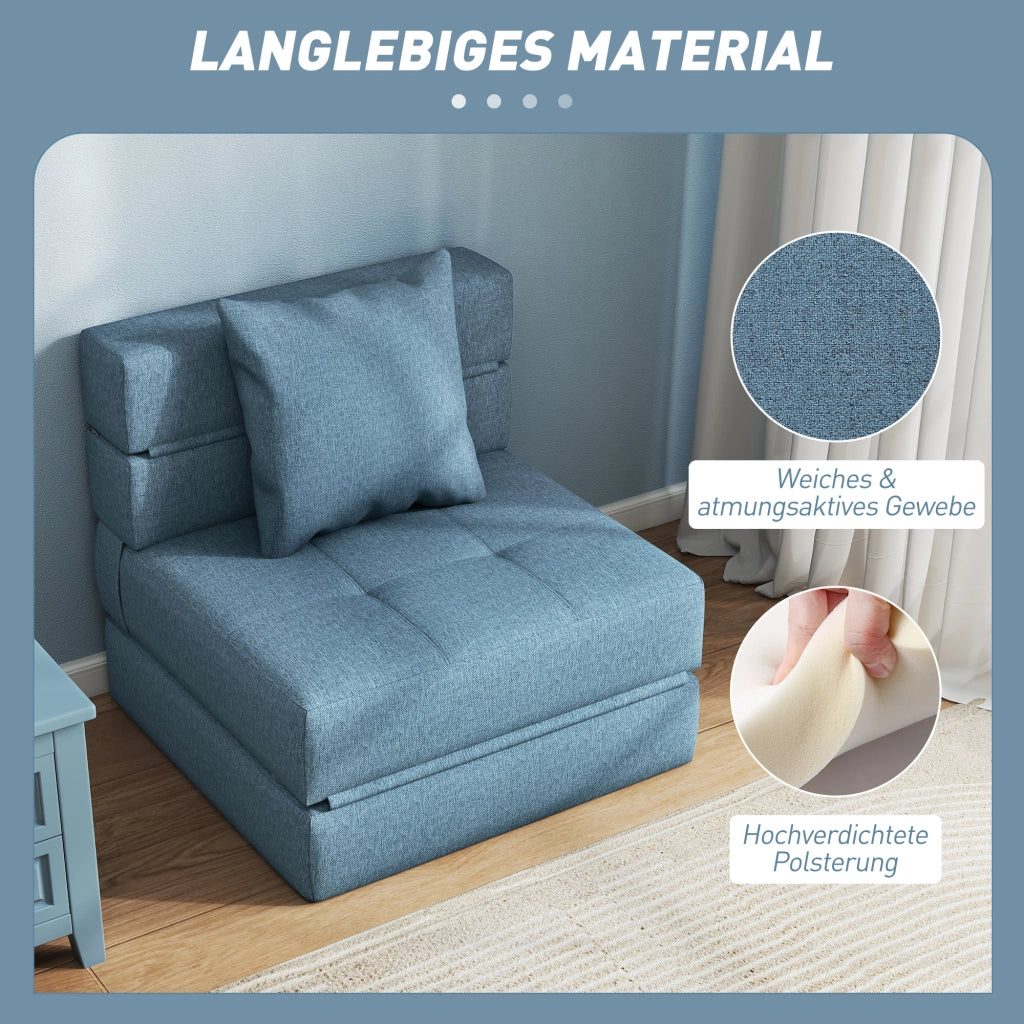 Letto Poltrona Relax ¨C Minimal ¨C 70x70x61 Blu Scuro Tessuto