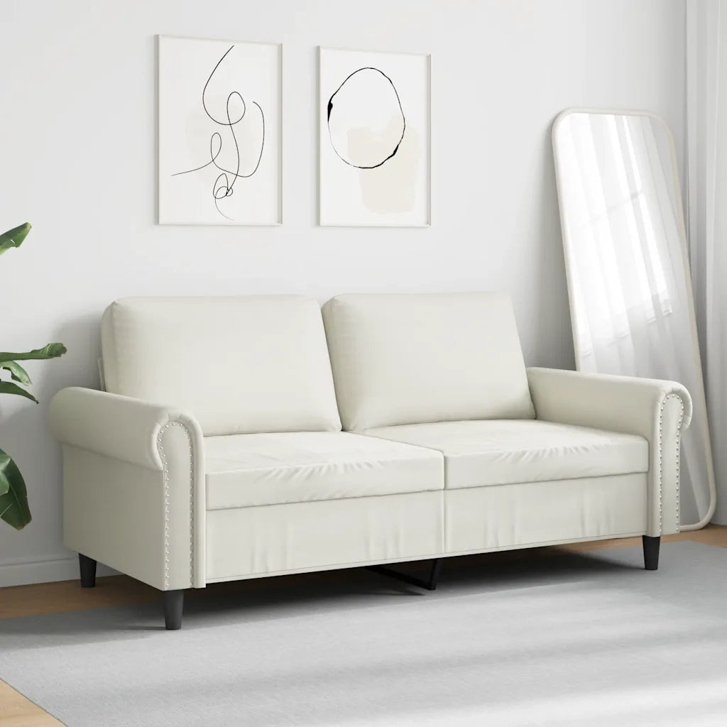 Divano a 2 Posti-Sofa 2 Posti crema 140 cm in Velluto 958274