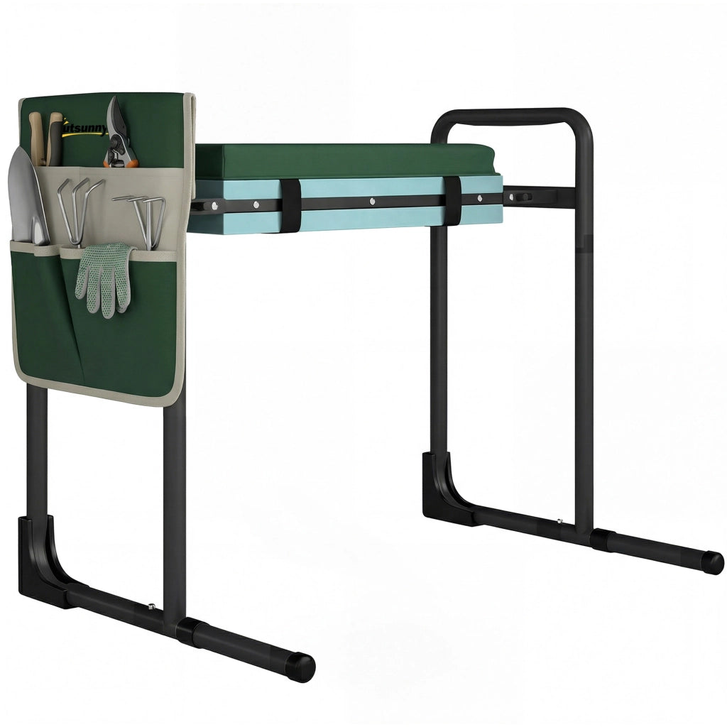 Cuscino ginocchia giardino con sedile pieghevole ¨C Xylo ¨C 150 kg acciaio nero