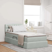Letto con contenitore e LED Grigio chiaro 90 x 190 cm Velluto 3371421