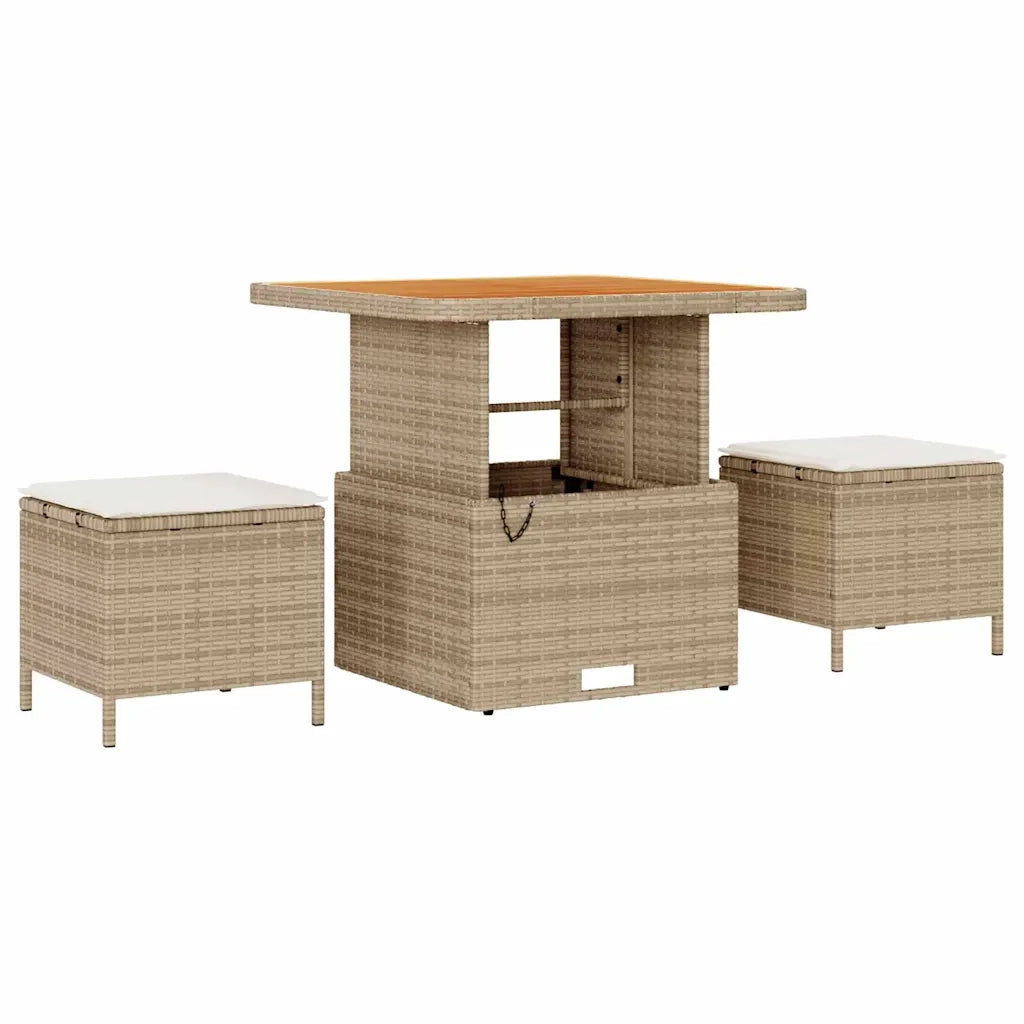 Set Divano da Giardino con cuscino 10 pcs Beige polyrattan 3362096