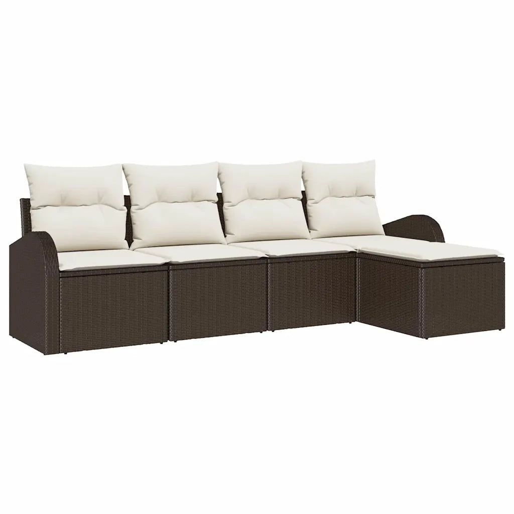 Set Divano da Giardino 5 pcs Marrone polyrattan 3345998