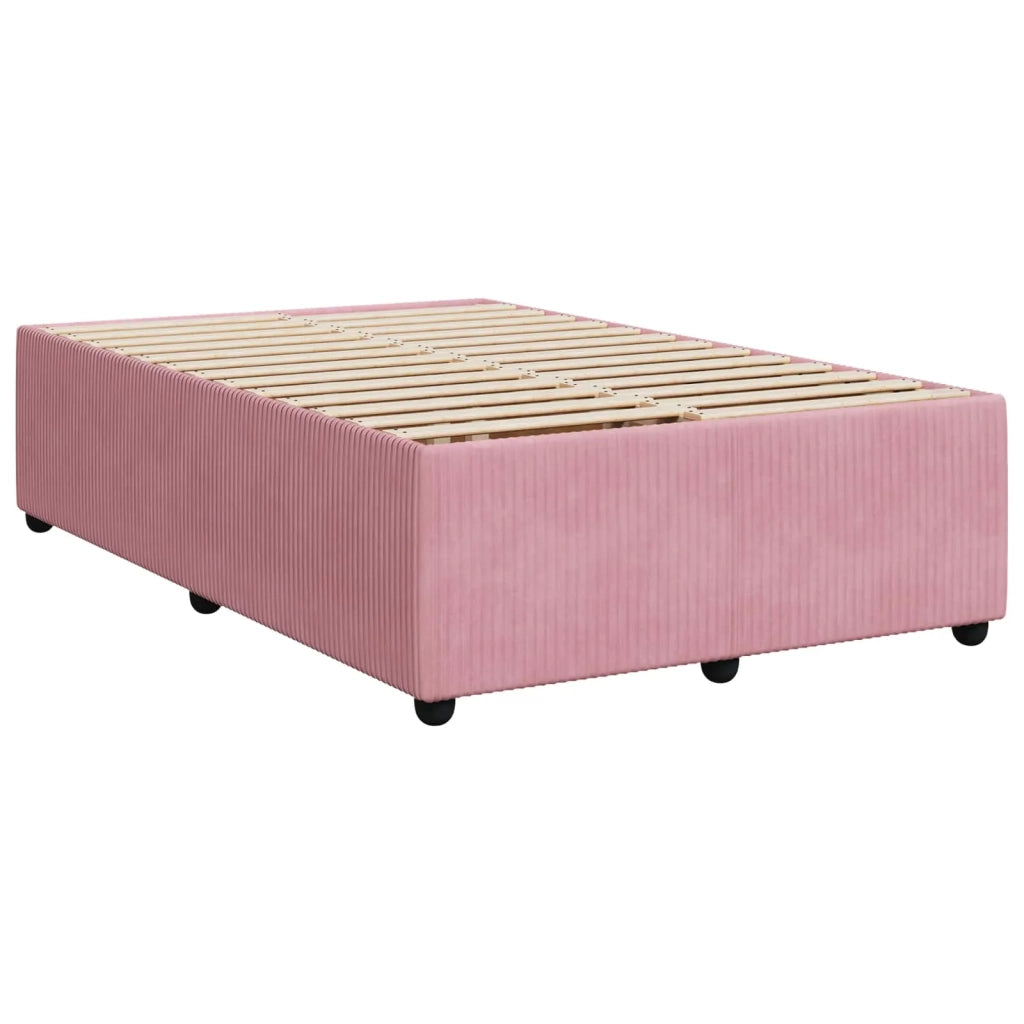 Letto box spring con materasso Rosa 120 x 190 cm Velluto 3453106