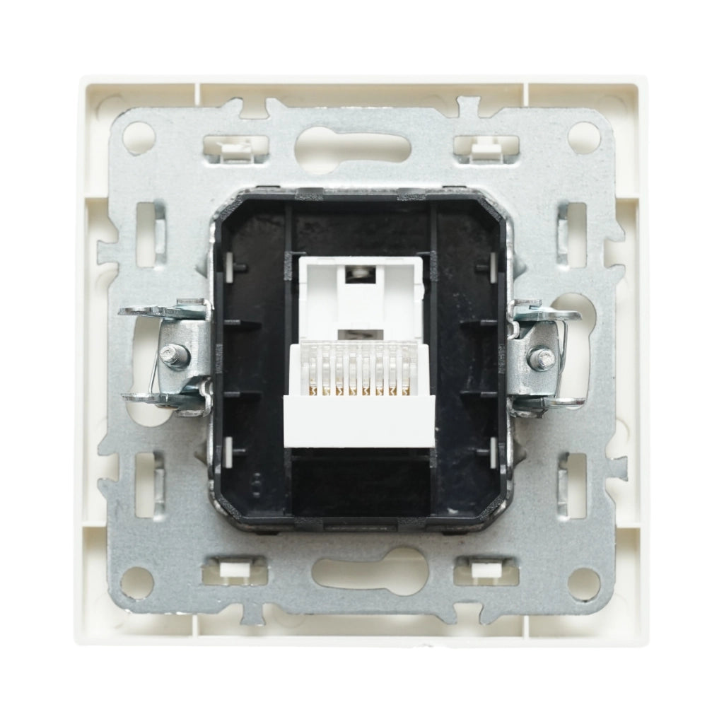 Presa internet RJ45 bianca in ABS da incasso 80x80mm