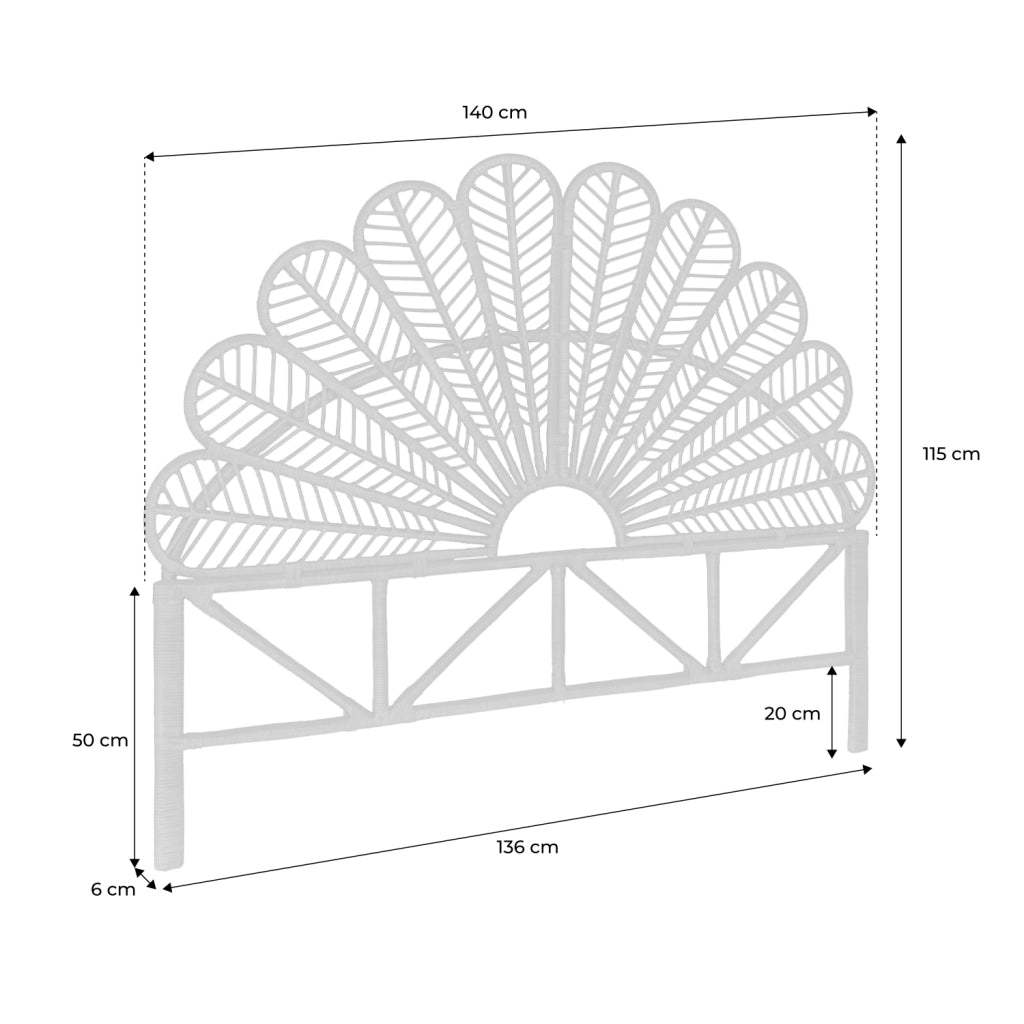 Testata in rattan scuro