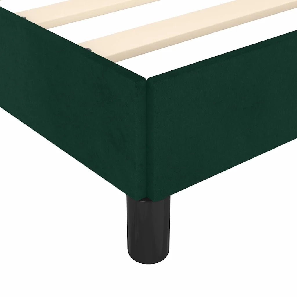 Letto matrimoniale | Letto per adulti | Giroletto senza Materasso Verde Scuro 140x190 cm in Velluto