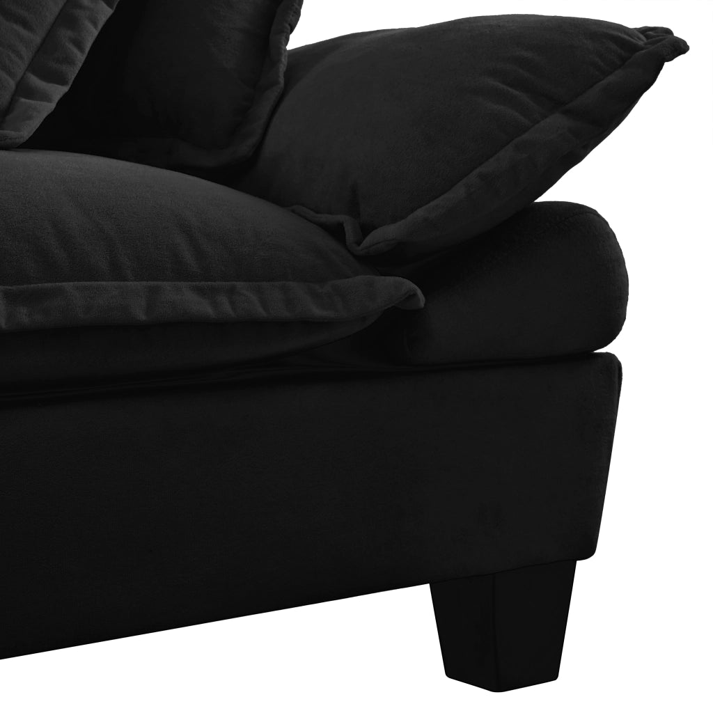 Divano Modulare con Contenitore e Cuscini ¨C MINIMAL ¨C Chenille, Nero
