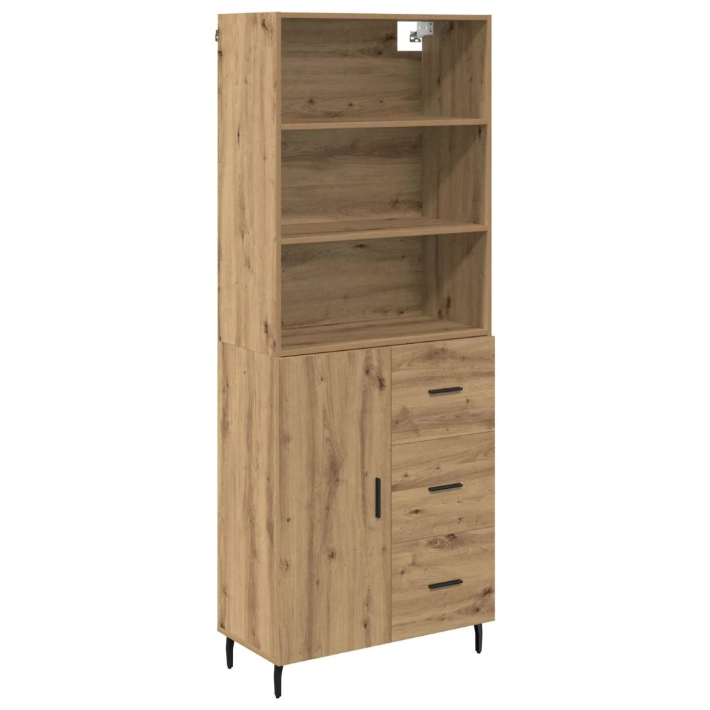 Credenza con Cassetto-Buffet-Armadio da cucina Rovere artigianale 69,5 x 34 x 180 cm 619849