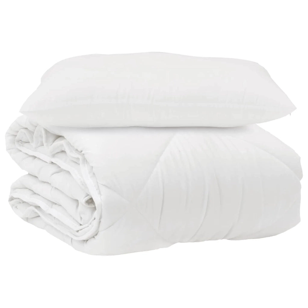 Piumone | Duvet con cuscino 2 pz Bianco Microfibra
