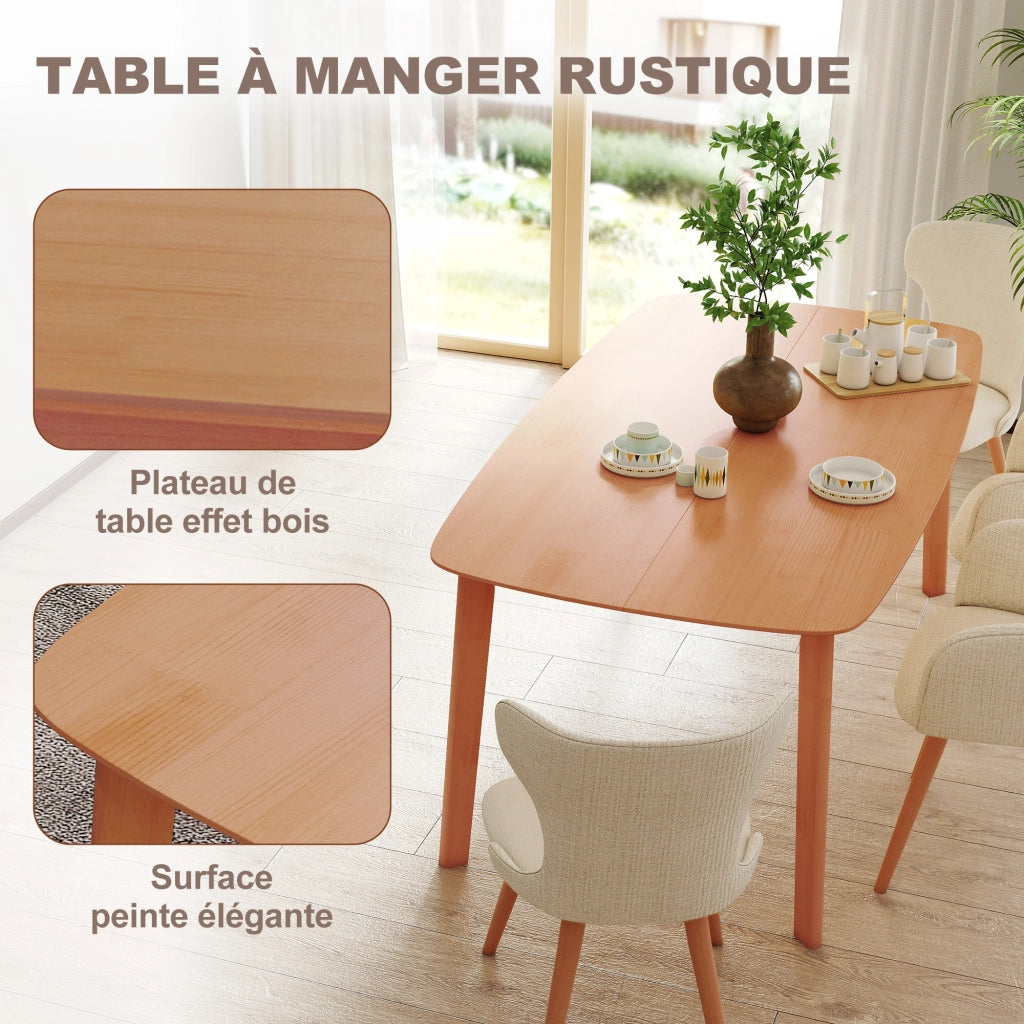 Tavolo da pranzo rettangolare allungabile ¨C Xylo ¨C legno massello naturale 150x80x76 cm per 6 persone