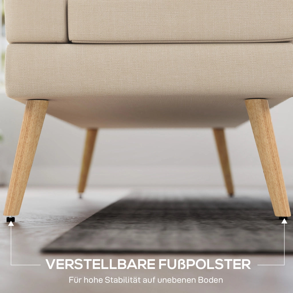 Divano 2 posti ¨C Minimal ¨C beige, tessuto, 80x90