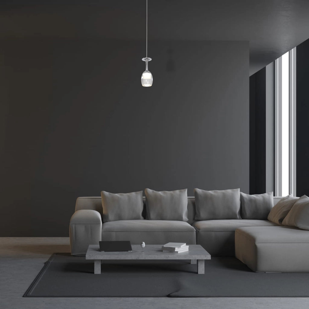 Lampada a sospensione Milagro Coppa LED 5W cromo trasparente