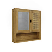 Vicco Specchio contenitore bagno Bambù/rattan 56 x 58 cm con specchio