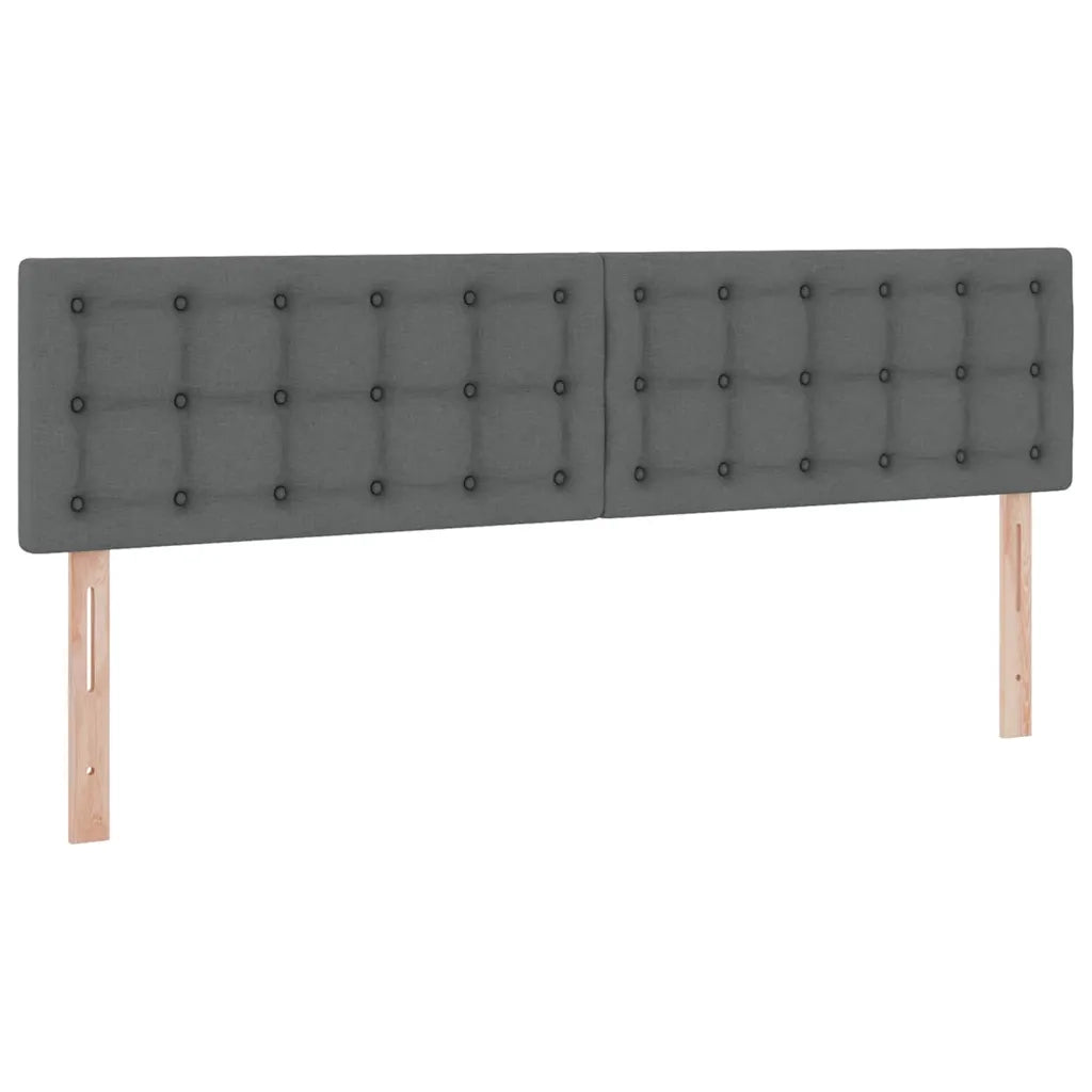 Letto con testiera Grigio scuro 200 x 200 cm Tessuto 3371592