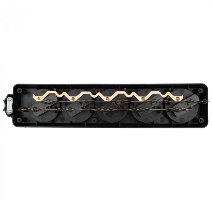 Multipresa 5 prese con terra nera senza cavo Ecolight