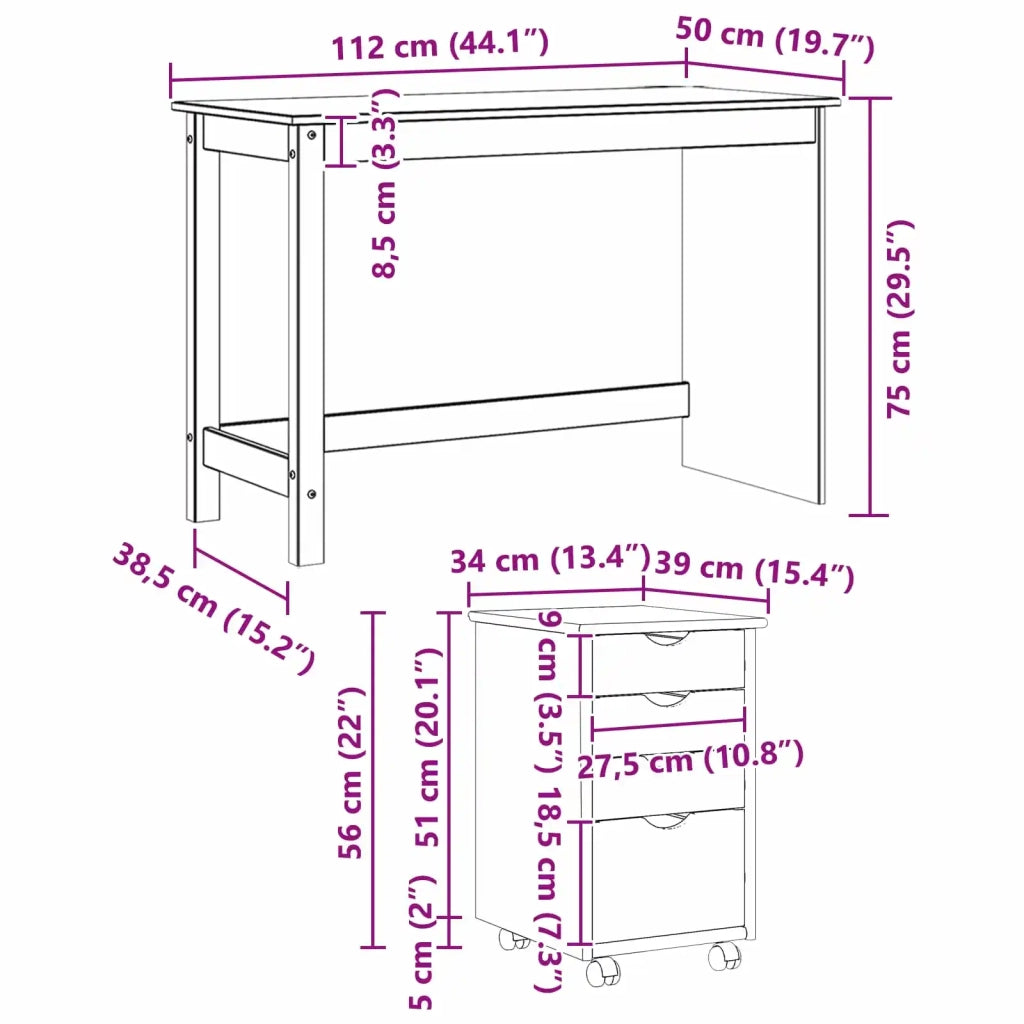 Set di Scrivania e Armadietto 2 pz Grigio 3438767