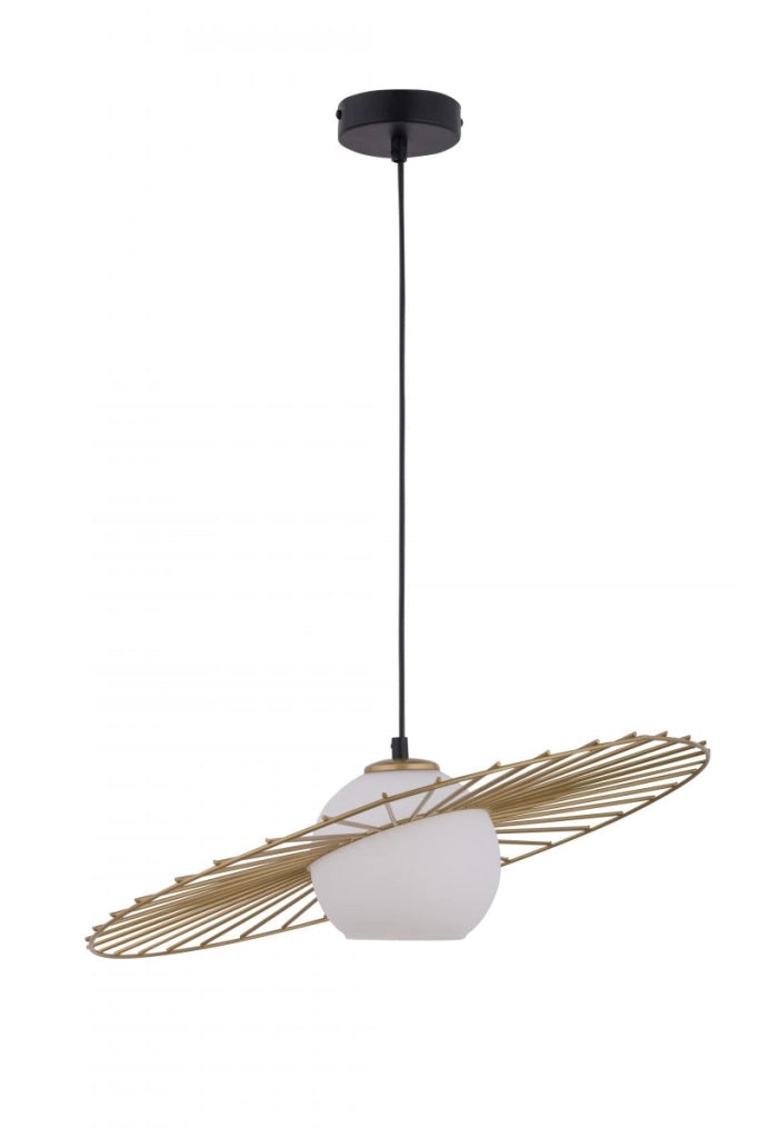 Lampada a sospensione Sol nero oro vetro E27 Sigma