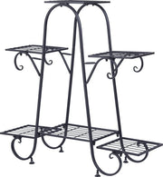 Pianta a 6 Livelli - Stand per Piante - Rettifica per Piante - Per Interno ed Esterno - Nero