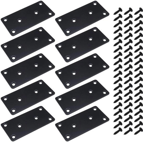 Beugel di fissaggio 10x - Supporti piani - Acciaio inossidabile - Riparazioni di mobili - Sostenibile - Dimensioni 100x49x2 mm - Beugel angolare