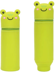 Etui in silicone per bambini, 2-in-1 etui kikir, etui per penne e animali, etui per bambini e bambine, borsa scolastica cartoon con cerniera per attrezzatura scolastica dei bambini