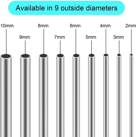 Tubazioni in acciaio inossidabile 9mm OD - 0,4mm di spessore - 300mm di lunghezza - 3 pezzi - Resistente alla corrosione - Senza saldature e duraturo - Tubazioni in acciaio