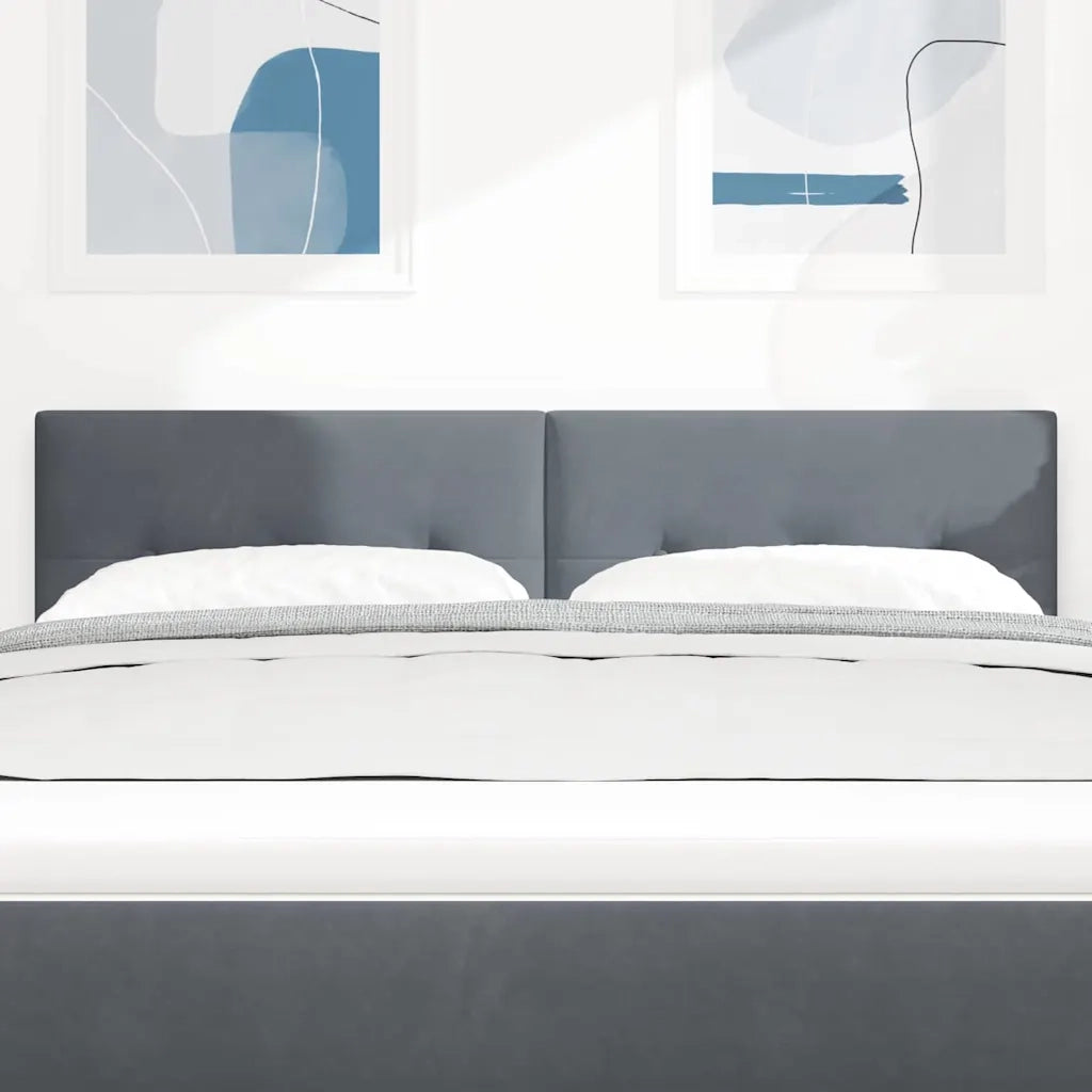Testiera | Testata Grigio scuro 144 cm Velluto