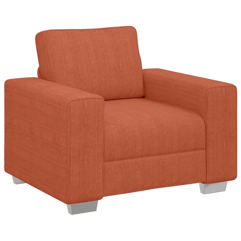 Divano Sedia-Poltrona-Sofa Relax Rosso Arancione 60 cm Tessuto di Velluto a Coste