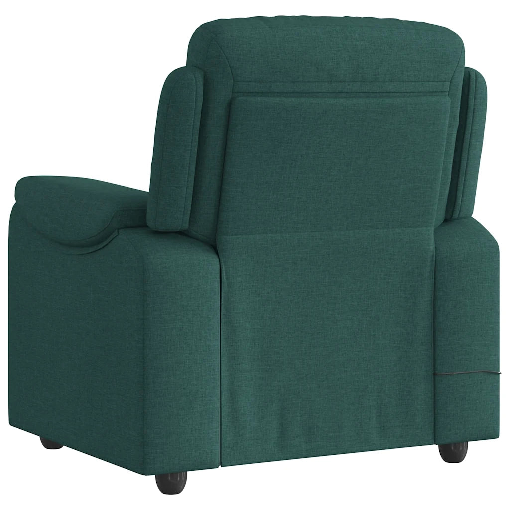 Poltrona Massaggiante | Sedia Relax Reclinabile Verde Scuro in Tessuto