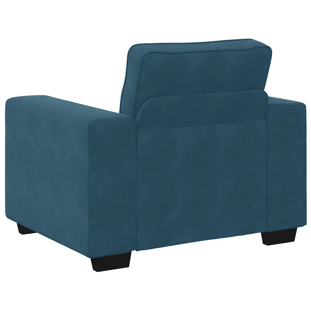 Set di Divani 3 pz con Cuscini Blu in Velluto 3324676
