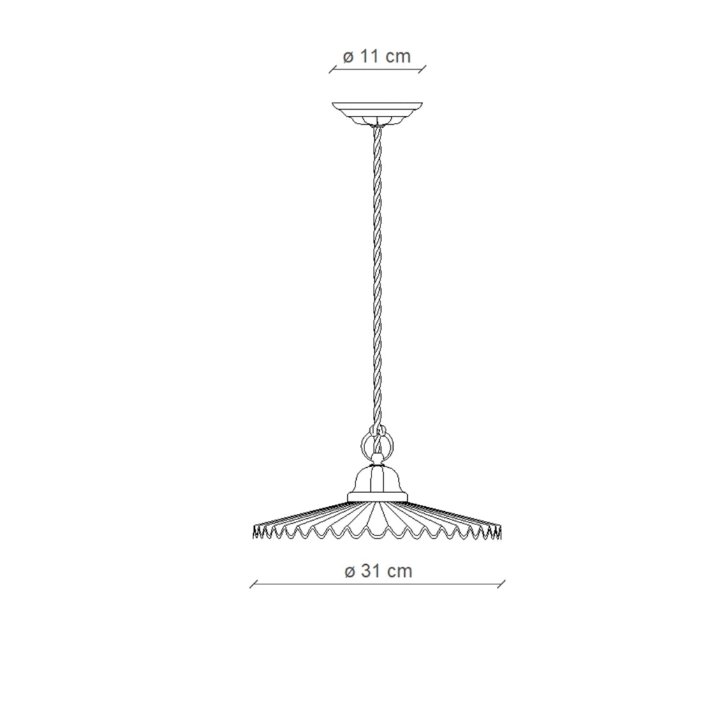 Sospensione Classica L&aposAquila Ottone E Ceramica Decorato Diam. 31Cm 1 Luce E27